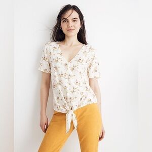 Madewell L Floral Tie-Front Top in Windowbox